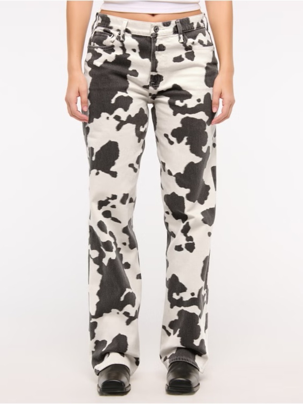 Abercrombie & Fitch NWTCow Print The Baggy Low Rise Jeans